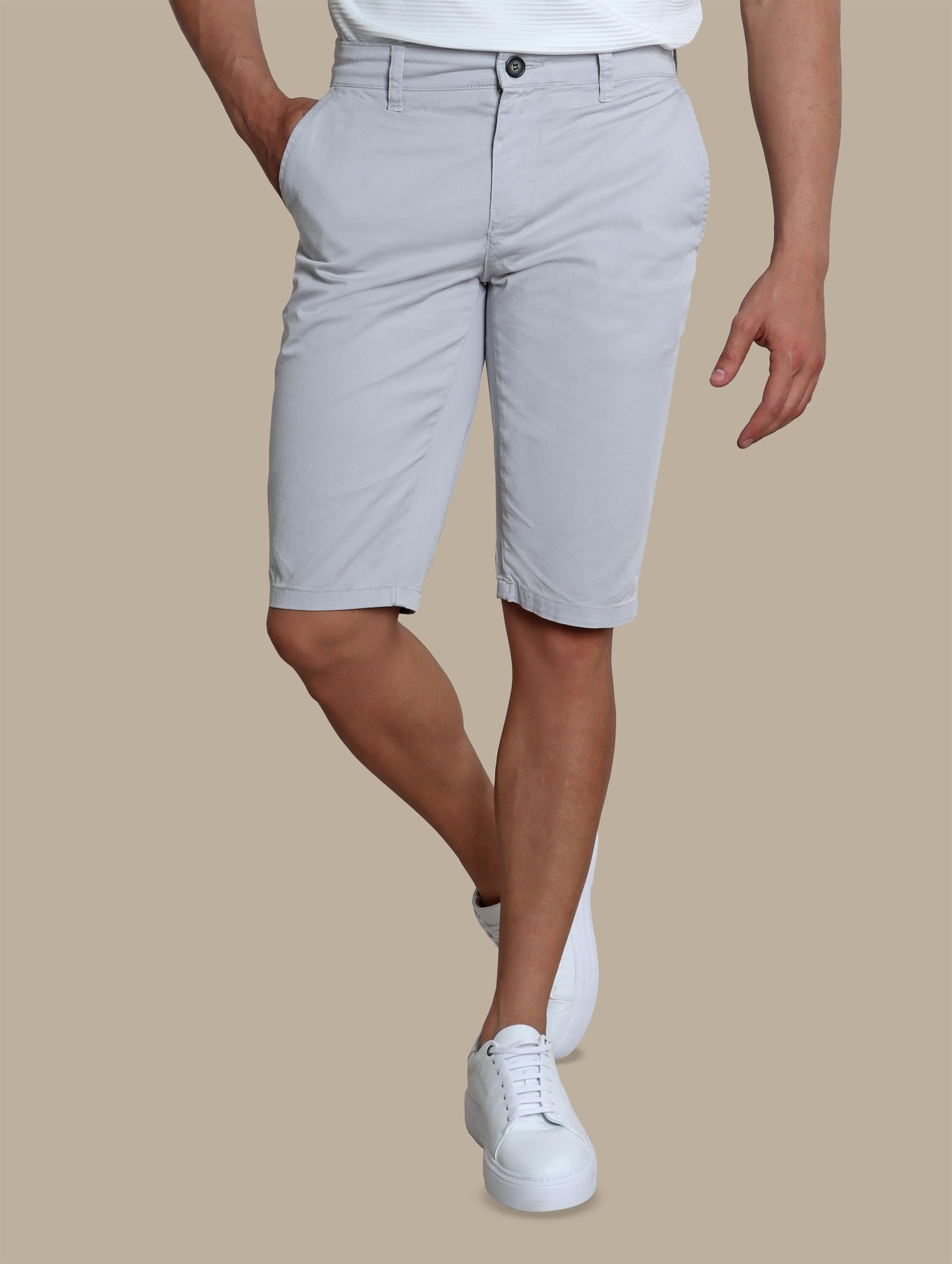 Short Chino Plain Slim Fit | Light Grey