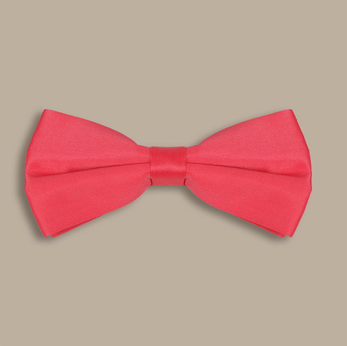 Coral Satin Matt Plain Bowtie