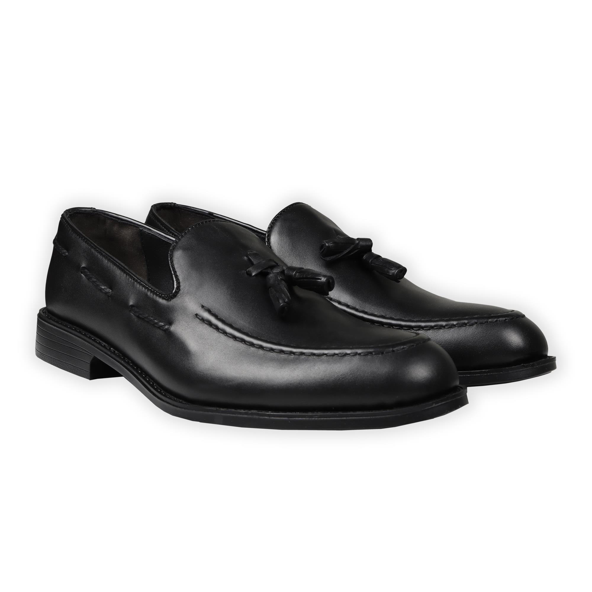 Black Classic Loafers with Tassels