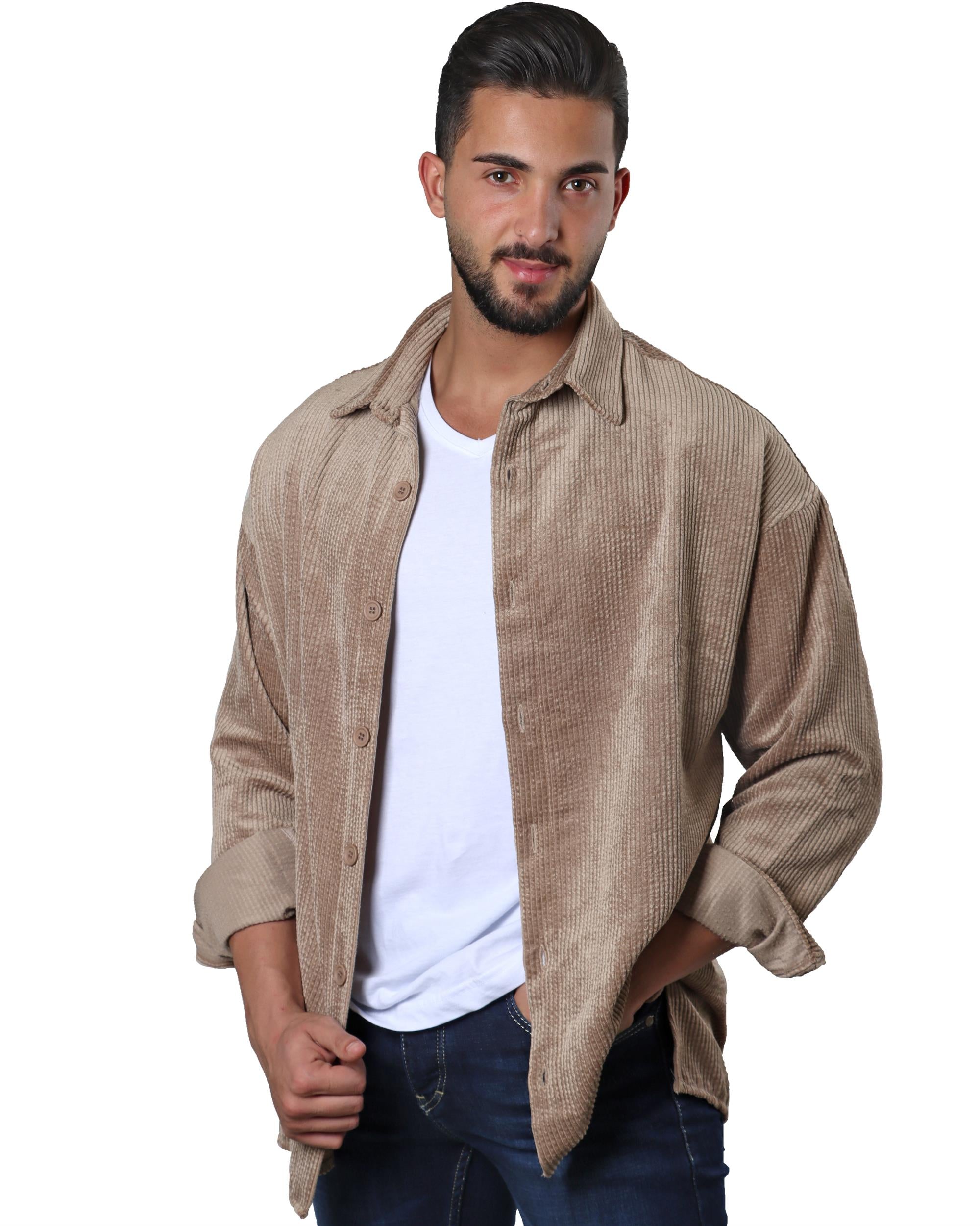 Beige Corduroy Overshirt