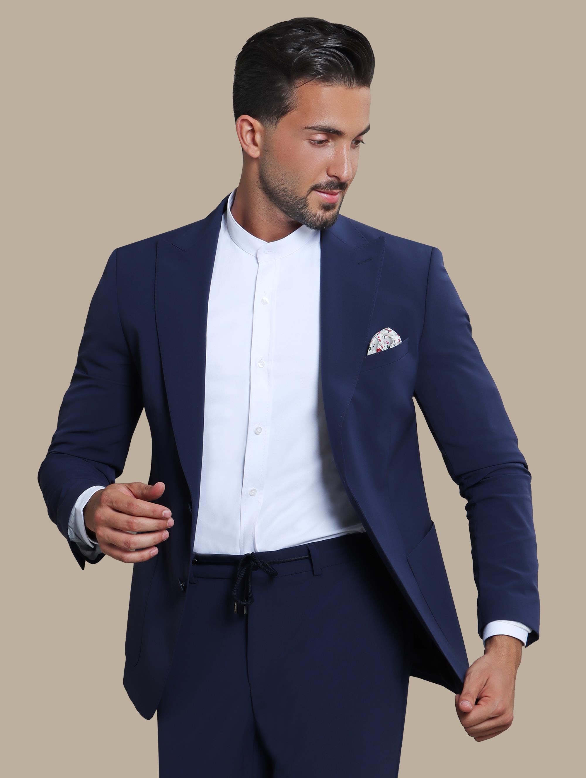 Travel Suit Peak Lapel | Blue