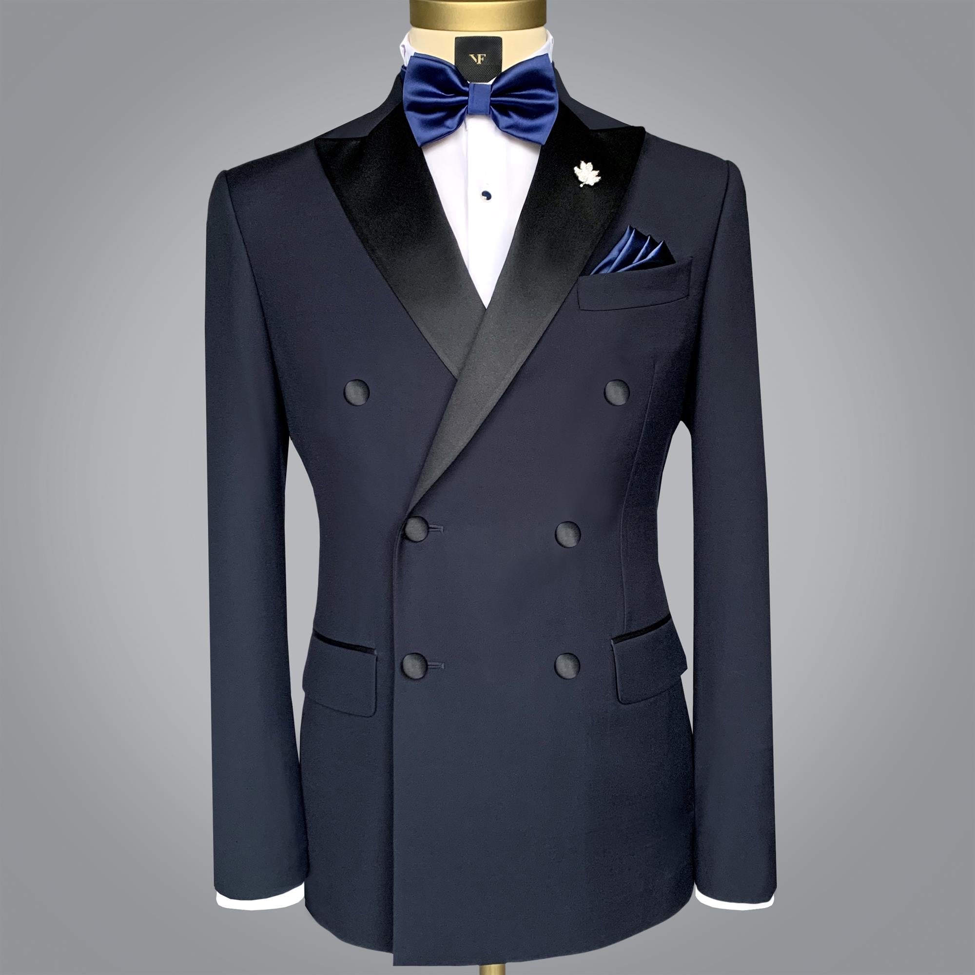 Navy Double-Breasted Elegance: A Timeless Statement