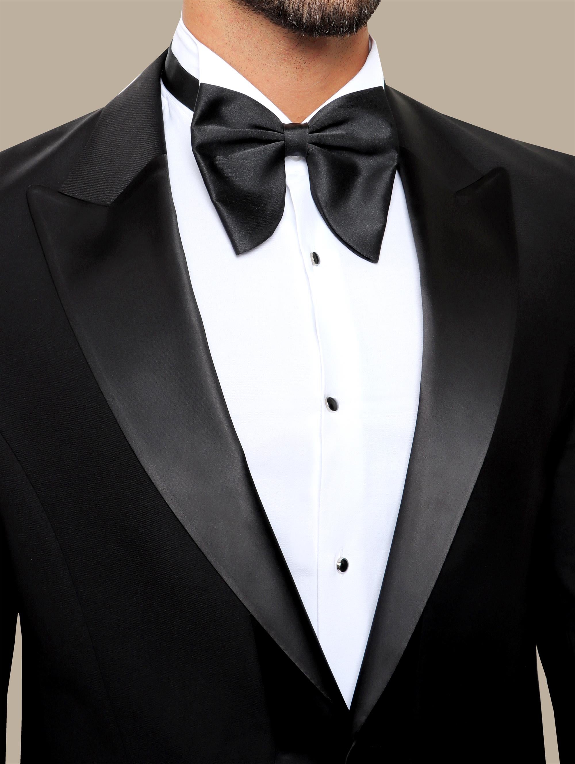 Black Bonjour Tuxedo: Long Peak Elegance