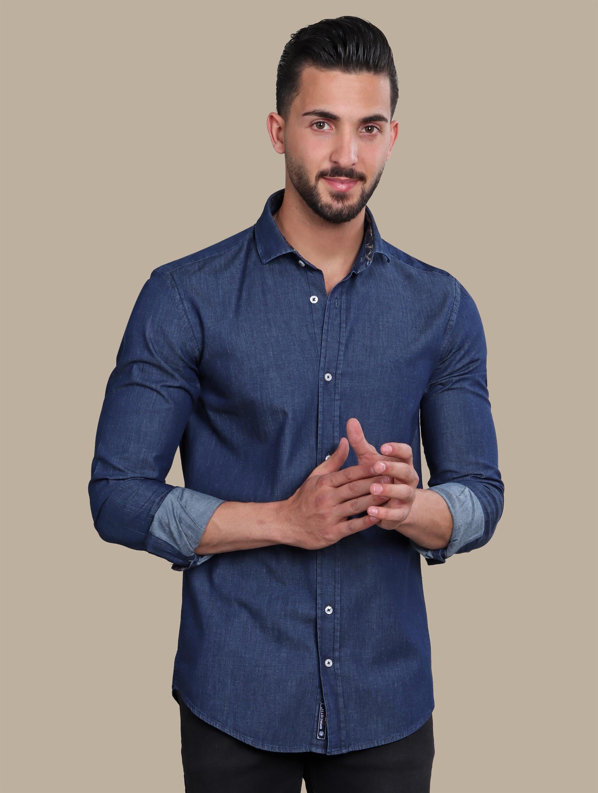 Shirt Denim Inside Print | Blue