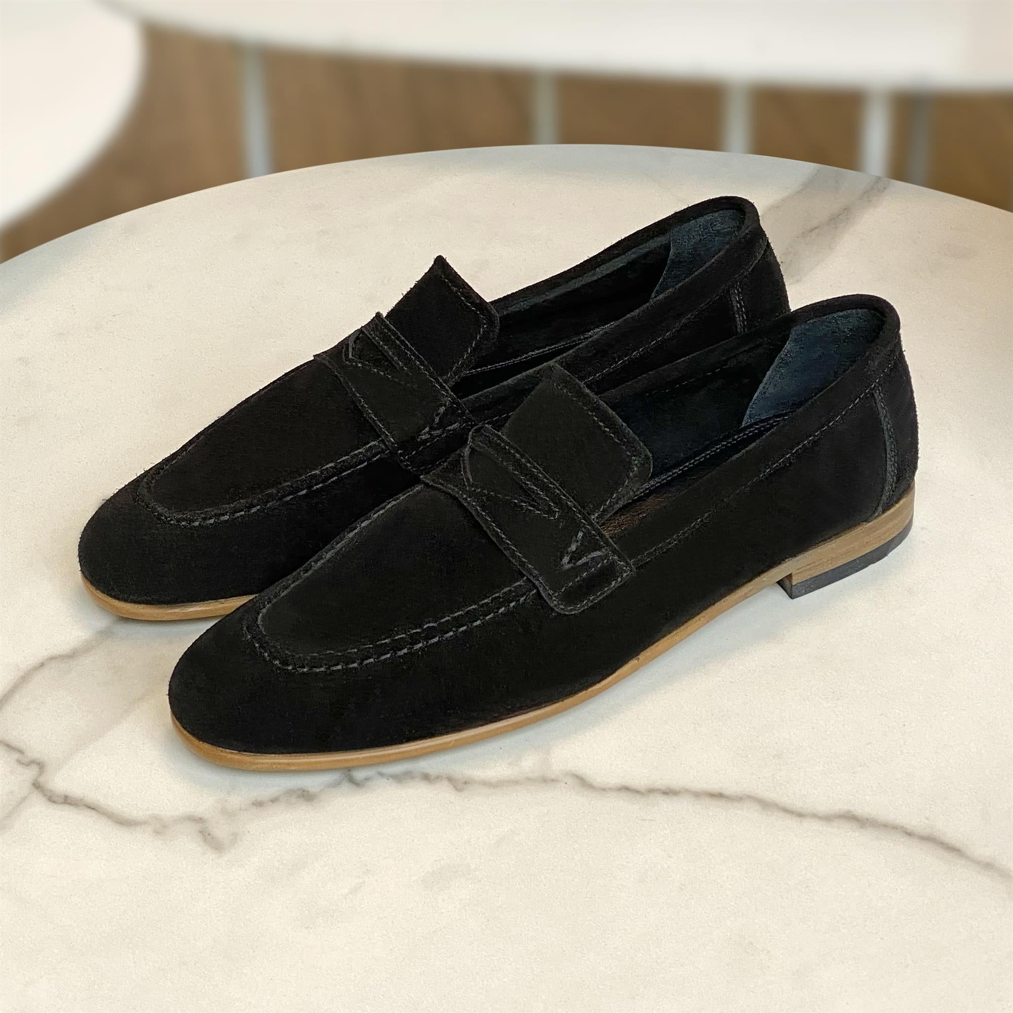 Black Suede Loafer Shoes